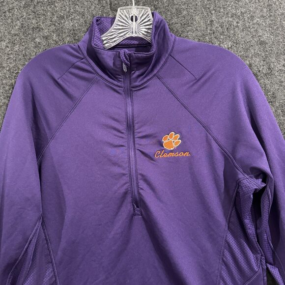 Clemson Tigers Shirt Women's Large Purple NCAA Football Pullover Under Armour - Picture 2 of 8